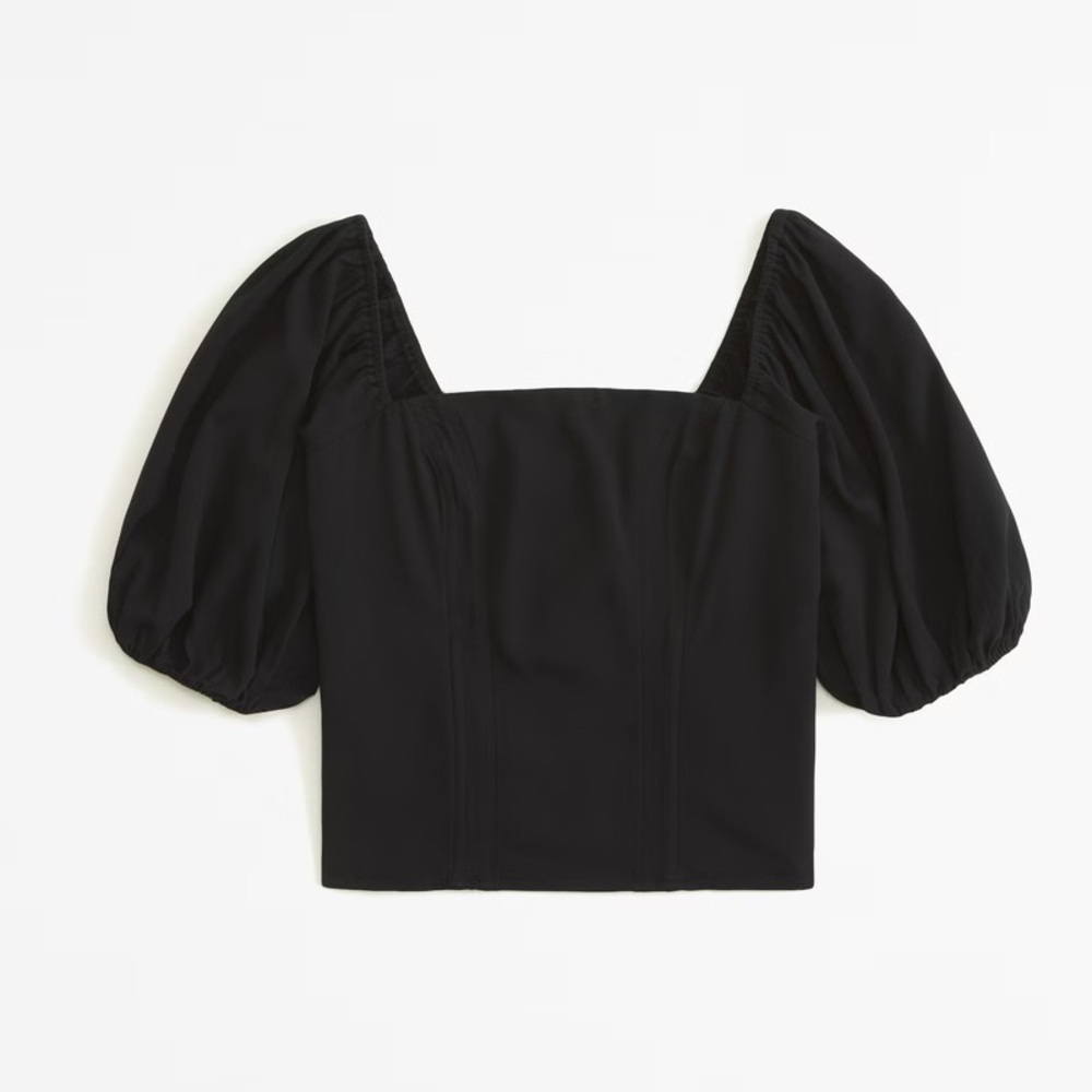 Abercrombie Black Puff Sleeve Top